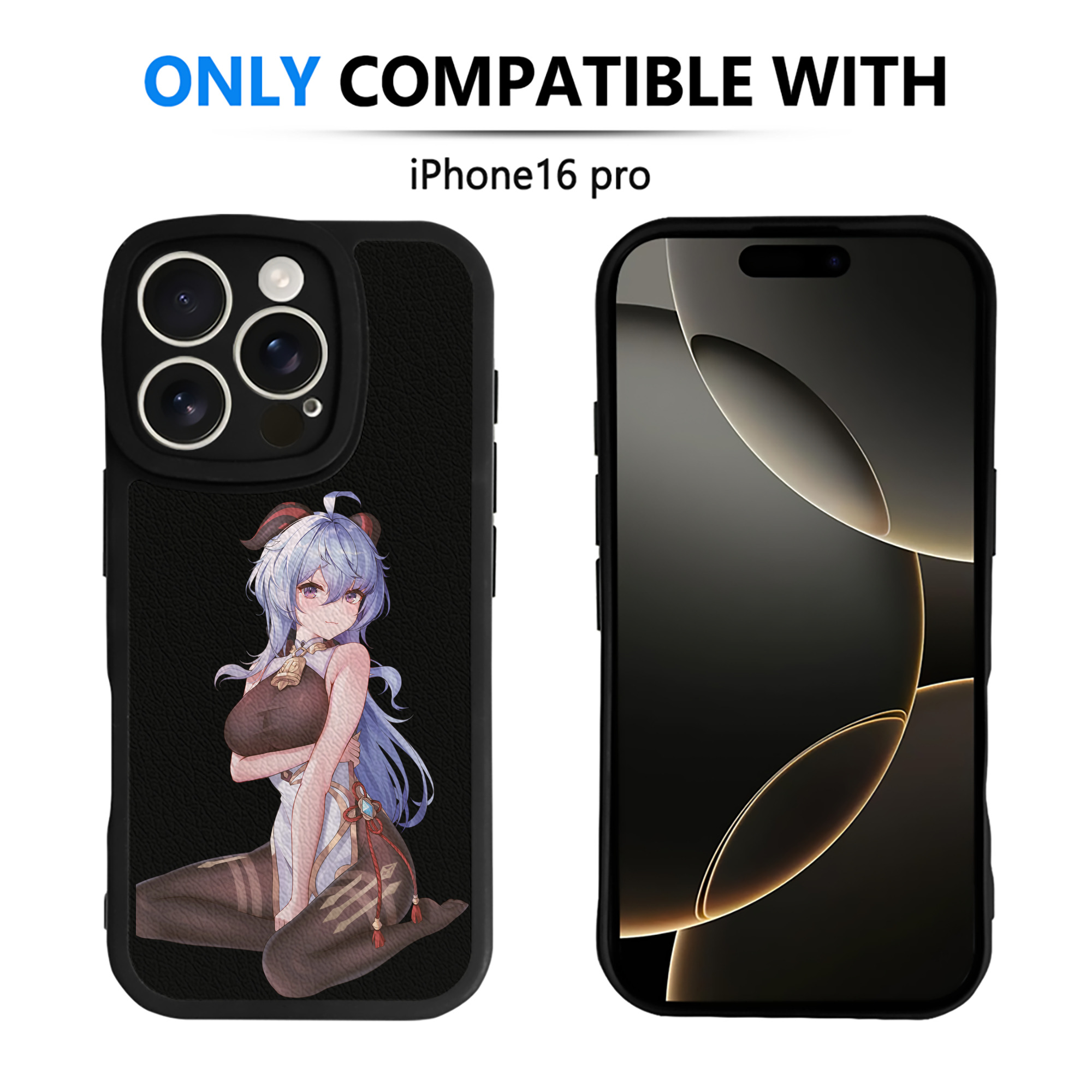 げんし神 甘雨 かんう genshin Ganyu 【iPhone 16シリーズ対応】シリコンスマホケース（レザー調） 材質：シリコン